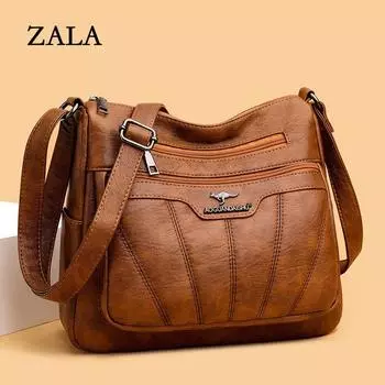 Женская сумка через плечо на одно плечо с вышивкой, новинка 2024 года в Корейском стиле. Простая и модная женская сумка для мамы большой вместимости среднего возраста. 27*11*23cm красный