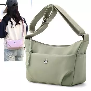 Женская сумка через плечо, нейлоновая маленькая сумка, легкая сумка через плечо, однотонная сумка для матери зелёный
