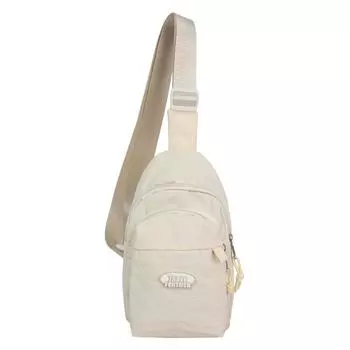 Женская сумка через плечо, нейлоновая нагрудная сумка для студентов, однотонная сумка для мобильного телефона бежевый
