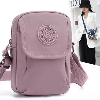 Женская сумка через плечо, нейлоновая сумка, мини-сумка для мобильного телефона, легкая сумка для ключей чёрный