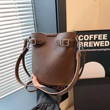 Женская сумка через плечо Niche Design High-End с фактурной отделкой - Осень/Зима 2024 чёрный