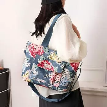 Женская сумка через плечо, новая, из нейлоновой ткани с принтом, большая сумка, повседневная, легкая, модная сумка-мессенджер