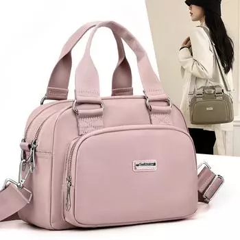 Женская сумка через плечо, однотонная, маленькая квадратная сумка, нейлоновая сумка хаки