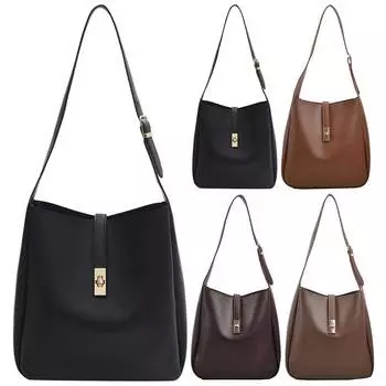 Женская сумка через плечо, однотонная модная сумка из искусственной кожи, винтажная повседневная сумка через плечо, повседневная сумка для работы, покупок, путешествий чёрный