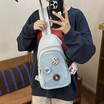 Женская сумка через плечо, однотонная нагрудная сумка, студенческая сумка через плечо белый