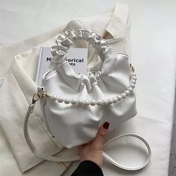 Женская сумка через плечо, однотонная, простая, универсальная, из искусственной кожи, женская сумка, модный тренд, нишевая женская сумка-облако