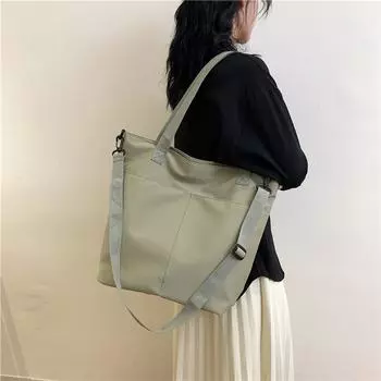 Женская сумка через плечо, однотонная сумка через плечо, большая сумка-тоут чёрный