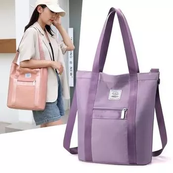 Женская сумка через плечо, однотонная сумка из нейлона, сумка через плечо хаки