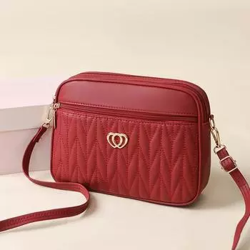 Женская сумка через плечо Осень и зима Новая универсальная сумка через плечо Большая вместительная женская сумка с несколькими отделениями Практичная сумка 26x7x18cm чёрный