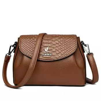 Женская сумка через плечо, осенняя новая сумка-перевертыш из мягкой кожи, однотонная повседневная сумка для мам