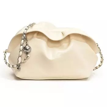 Женская сумка через плечо, плиссированная сумка из искусственной кожи с цепочкой, сумка-хобо, кошелек-клатч для путешествий и поездок на работу чёрный