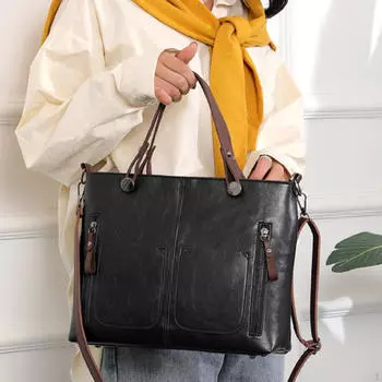 Женская сумка через плечо Повседневная Подарочная сумка через плечо для походов на улицу Шопинг Путешествия чёрный