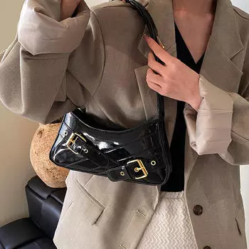 Женская сумка через плечо Повседневная PU кожаная сумочка для свиданий, поездок на работу, шопинга чёрный