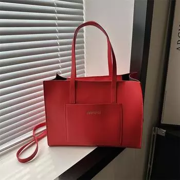 Женская сумка через плечо, повседневная сумка-тоут, персонализированная мода 2024 года, летняя женская сумка в иностранном стиле, большая вместимость, простая атмосфера, женская сумка чёрный