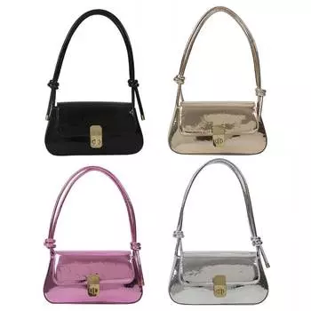 Женская сумка через плечо Простая яркая сумка-тоут из искусственной кожи с застежкой-молнией Женская сумка-мессенджер серебряный