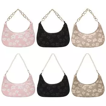 Женская сумка через плечо, простая сумка через подмышку с цепочкой, симпатичный клатч, женская сумка через подмышку чёрный