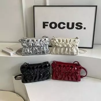 Женская сумка через плечо, простой модный плиссированный дизайн, подходит для походов за покупками и свиданий.