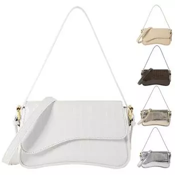 Женская сумка через плечо, простой стиль, повседневная сумка из искусственной кожи, универсальная сумка через плечо кофейный