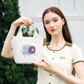 Женская сумка через плечо, японская холщовая сумка-тоут для женщин, лето 2024, женские сумки-ведра, женские сумки