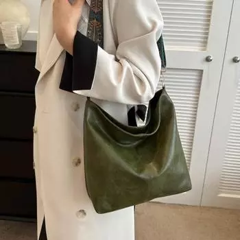 Женская сумка через плечо, регулируемая широкая сумка с вышивкой, гладкая мягкая искусственная кожа, водонепроницаемая, винтажная сумка большой емкости, дорожная сумка на плечо коричневый