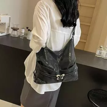 Женская сумка через плечо, рюкзак из искусственной кожи, модная высококачественная ткань, мягкая, нежная, украшенная металлическим бантом, сумка для книг, студенческая, белая