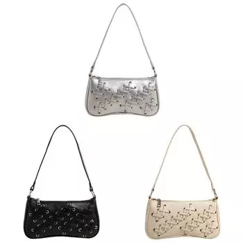 Женская сумка через плечо с бантом из искусственной кожи, сумка через плечо для поездок на работу(Серебряный)