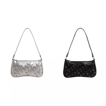 Женская сумка через плечо с бантом из искусственной кожи, сумка через плечо для поездок на работу(Серебряный)