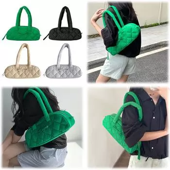 Женская сумка через плечо с бантом из нейлона подмышечная сумка Хобо для покупок на работу и путешествий Green