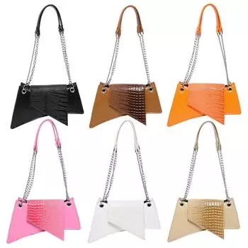 Женская сумка через плечо с цепочкой, повседневная сумка-мессенджер из искусственной кожи с крокодиловой текстурой, сумка с цепочкой для отдыха, женский кошелек для поездок на работу оранжевый