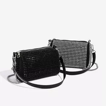 Женская сумка через плечо с цепочкой, сумка через плечо, сумка подмышками серебряный