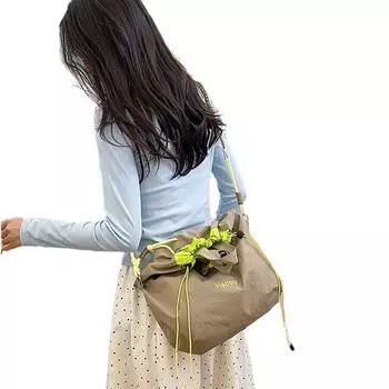 Женская сумка через плечо с цветными блоками, сумка-ведро, сумка через плечо большой емкости фиолетовый