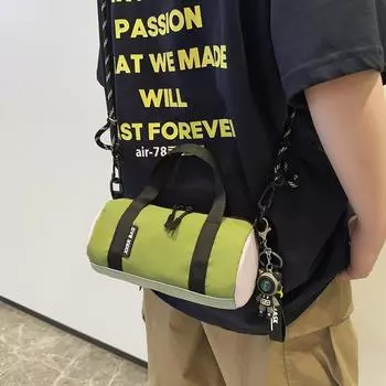 Женская сумка через плечо с цветными блоками, нейлоновая маленькая квадратная сумка для мужчин белый