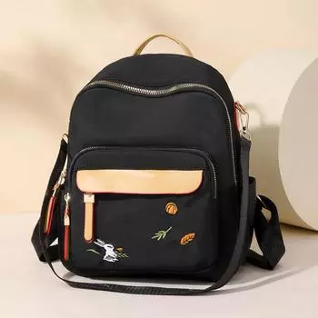 Женская сумка через плечо с цветными блоками, большая вместимость, вышитая сумка через плечо, многофункциональная легкая дорожная сумка светло-синий