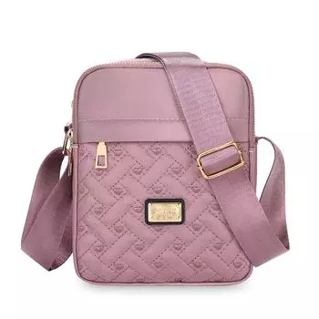 Женская сумка через плечо с диагональной застежкой, большой вместимости, вышитая нитью и ромбовидной сеткой, высококачественная, легкая, простая, однотонная женская тканевая сумка чёрный