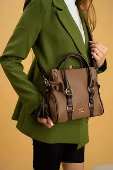 Женская сумка через плечо с двумя отделениями на молнии и регулируемым ремнем BAG1453-23