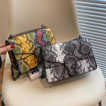 Женская сумка через плечо с индивидуальным дизайном из змеиной кожи аллигатора для пожилых людей, подходящая для повседневного использования