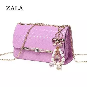 Женская сумка через плечо с клапаном из искусственной кожи ярких цветов, клетчатый замок, дизайнерская цепочка, маленькая сумка через плечо 20*7*15cm чёрный