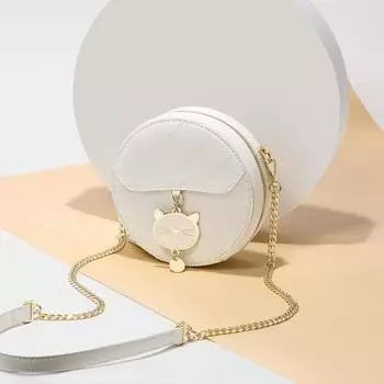 Женская сумка через плечо с крайней плотью Senior Sense Everything Маленькая круглая сумка Легкая роскошная сумка на плечо Модная сумка на цепочке