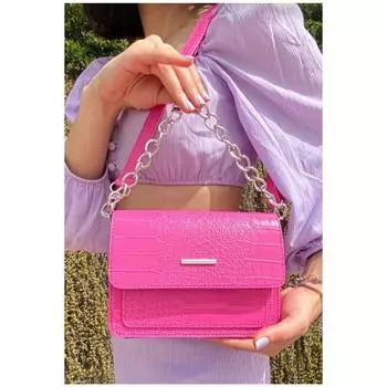 Женская сумка через плечо с крокодиловым узором