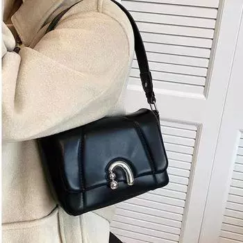 Женская сумка через плечо с металлической цепочкой, роскошная сумка из овчины, новая