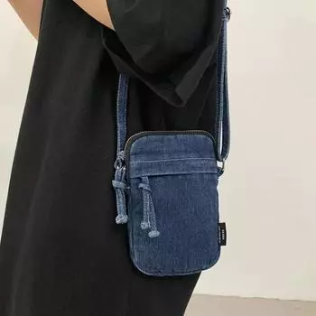 Женская сумка через плечо с молнией и нитками для шитья, женская сумка через плечо, сумка для мобильного телефона, продающий дизайн, мини-джинсовый синий