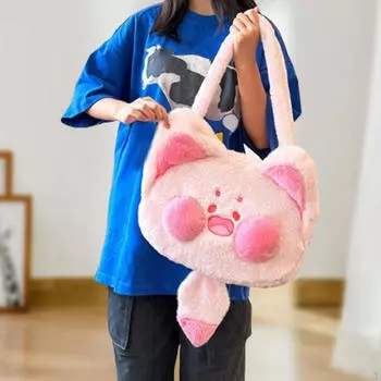 Женская сумка через плечо с мультяшной ручкой, кошелек для свиданий и вечеринок розовый