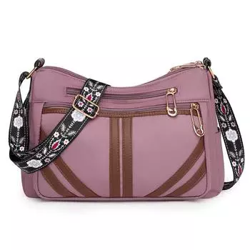 Женская сумка через плечо с несколькими отделениями, большая вместимость, сумка через плечо, нейлоновая маленькая квадратная сумка фиолетовый