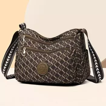 Женская сумка через плечо с несколькими карманами, сумка для мамы, большая вместительная дорожная сумка через плечо 3908 бежевый