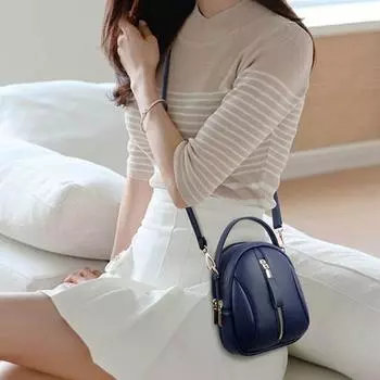Женская сумка через плечо с несколькими отделениями, большая вместимость, женская многоцелевая, один плечевой ремень синий
