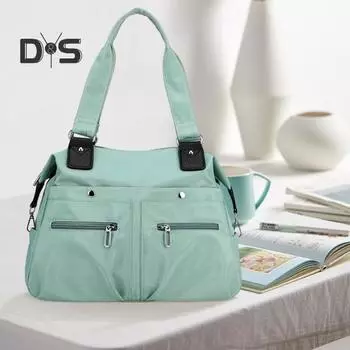 Женская сумка через плечо с несколькими карманами и отделением для ноутбука, устойчивая к брызгам, легкая сумка-тоут для работы и путешествий чёрный