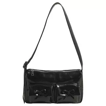 Женская сумка через плечо с несколькими карманами из искусственной кожи, сумка через плечо с регулируемым ремнем, сумка-портфель, клатч, дорожная сумка для поездок на работу чёрный