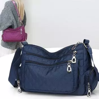 Женская сумка через плечо с несколькими отделениями для пожилых людей среднего возраста, однотонная сумка на молнии для мам чёрный