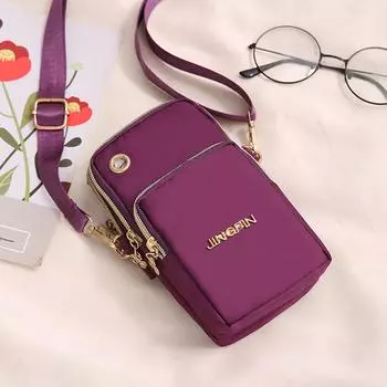 Женская сумка через плечо с несколькими карманами, дизайнерская сумка через плечо, женская многофункциональная нейлоновая сумка для телефона, повседневный дорожный кошелек 17cm*12cm*5cm чёрный