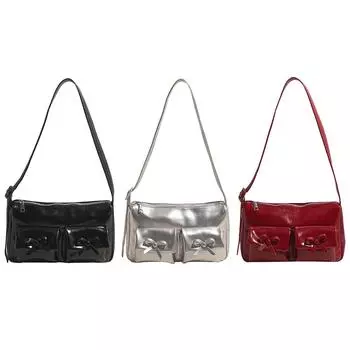 Женская сумка через плечо с несколькими карманами из искусственной кожи, сумка через плечо с регулируемым ремнем, сумка-портфель, клатч, дорожная сумка для поездок на работу чёрный